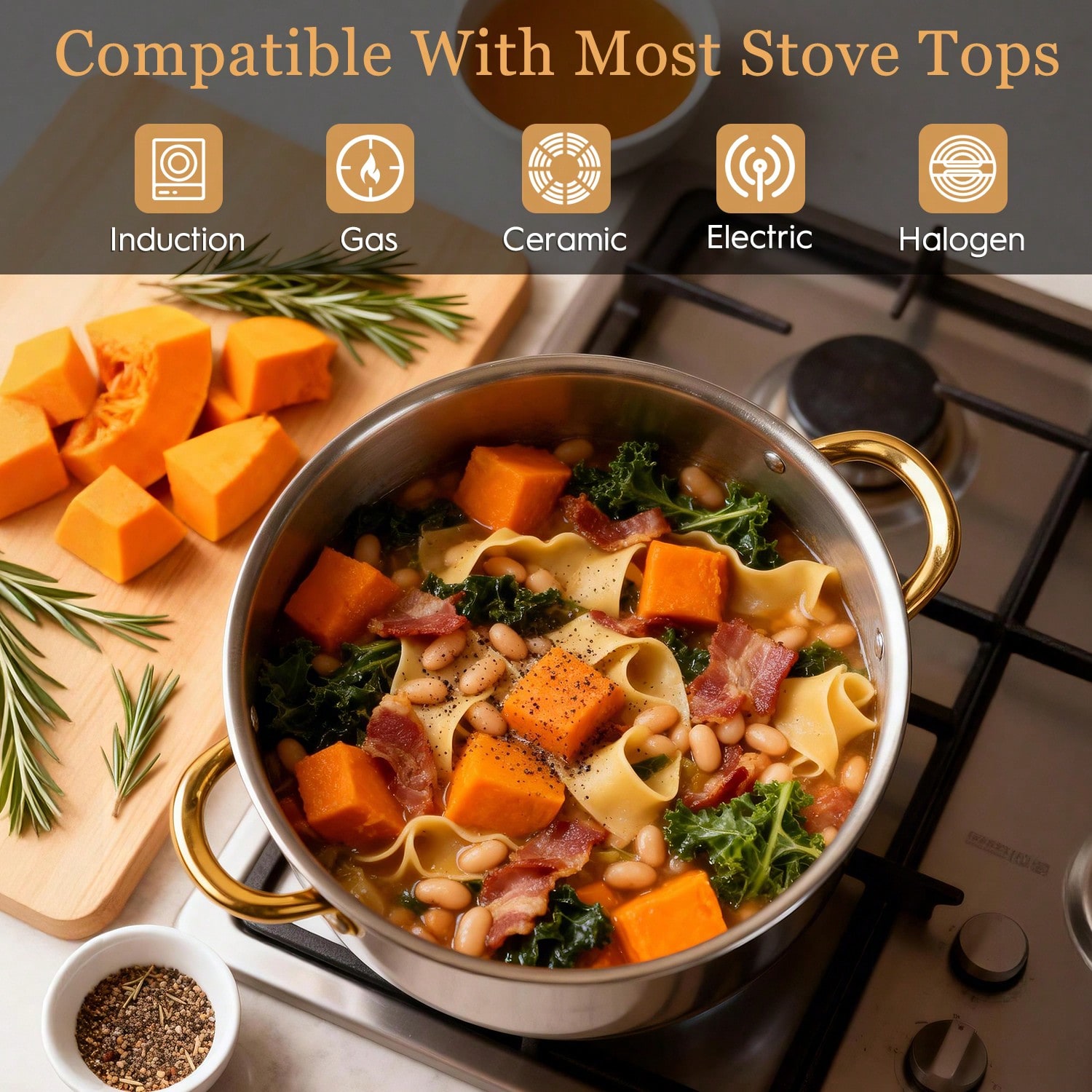 Stainless Steel Pot Set Modern - Home Cooking Restaurant recension och pris